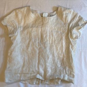 Bonpoint girls’ linen cap-sleeved top, size 12